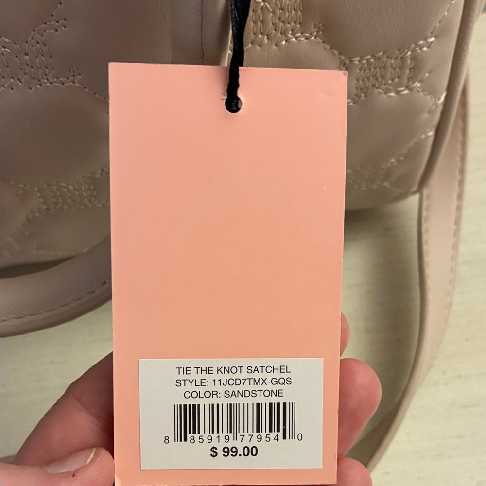 NWT 💖 Juicy Couture Quilted Beige Satchel with Pearl Accent - Picture 6 of 8